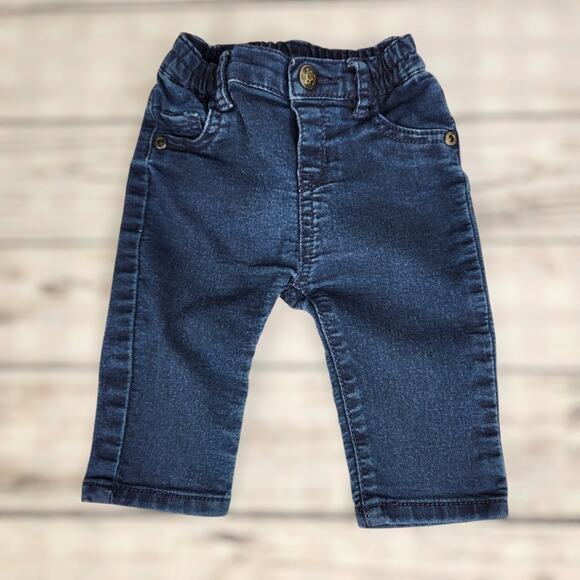 Made With Love By Place Baby Denim Jeans Size 0-3 Months Fall Winter Casual - Picture 1 of 9